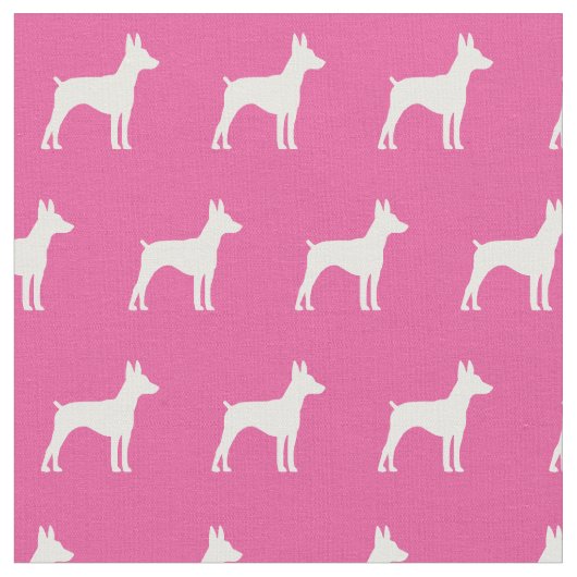 Rat Terrier Dog Silhouette Pet Pink Stof (Close Up)
