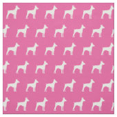 Rat Terrier Dog Silhouette Pet Pink Stof (Swatch)