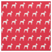 Rat Terrier Dog Silhouette Pet Red Stof (Swatch)