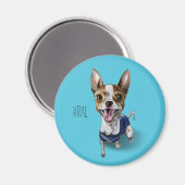 Rat Terrier Dog Waterverf Schilderen Magneet (Voorkant / Achterkant)