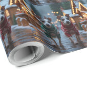 Rat Terrier Dogs Christmas Snow Holiday Cadeaupapier (Rol Hoek)