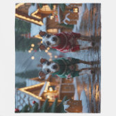 Rat Terrier Dogs Christmas Snow Holiday Fleece Deken (Voorkant)