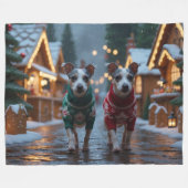 Rat Terrier Dogs Christmas Snow Holiday Fleece Deken