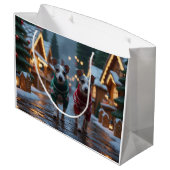 Rat Terrier Dogs Christmas Snow Holiday Groot Cadeauzakje (Achterkant Gekanteld)