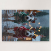 Rat Terrier Dogs Christmas Snow Holiday Legpuzzel (Horizontaal)
