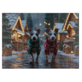 Rat Terrier Dogs Christmas Snow Holiday Snijplank (Voorkant)