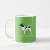 Rat Terrier Feliz Naughty Dog Kerstmis Koffiemok (Links)