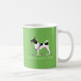 Rat Terrier Feliz Naughty Dog Kerstmis Koffiemok