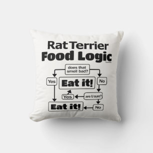 Rat Terrier Food Logic Kussen