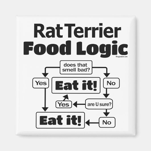 Rat Terrier Food Logic Magneet (Voorkant)