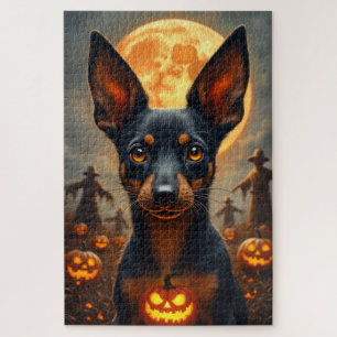 Rat Terrier Geheime Maisveld Halloween Portret Legpuzzel
