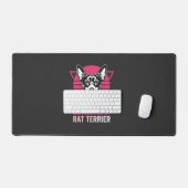 Rat Terrier gemakkelijk afgeleid Retro hond Bureaumat (Keyboard & Muis)