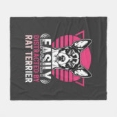 Rat Terrier gemakkelijk afgeleid Retro hond Fleece Deken (Voorkant (Horizontaal))