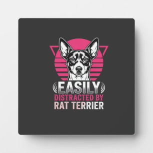 Rat Terrier gemakkelijk afgeleid Retro hond Fotoplaat