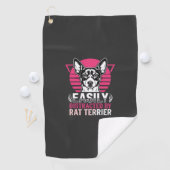 Rat Terrier gemakkelijk afgeleid Retro hond Golfhanddoek (Insitu)