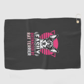 Rat Terrier gemakkelijk afgeleid Retro hond Golfhanddoek (Horizontaal)