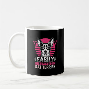 Rat Terrier gemakkelijk afgeleid Retro hond Koffiemok