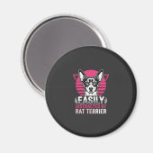 Rat Terrier gemakkelijk afgeleid Retro hond Magneet (Voorkant / Achterkant)