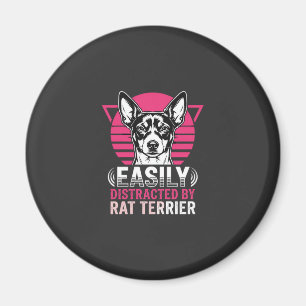 Rat Terrier gemakkelijk afgeleid Retro hond Magneet