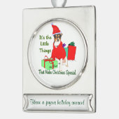 Rat Terrier Gepersonaliseerde Kerstmis Verzilverd Banner Ornament (Links)