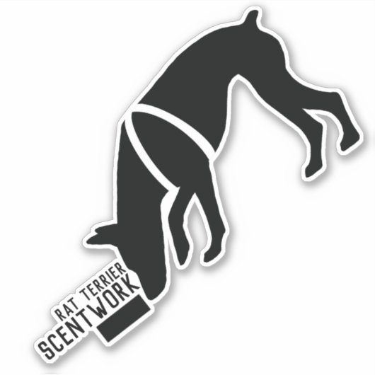 Rat terrier geurwerk sticker (Voorkant)