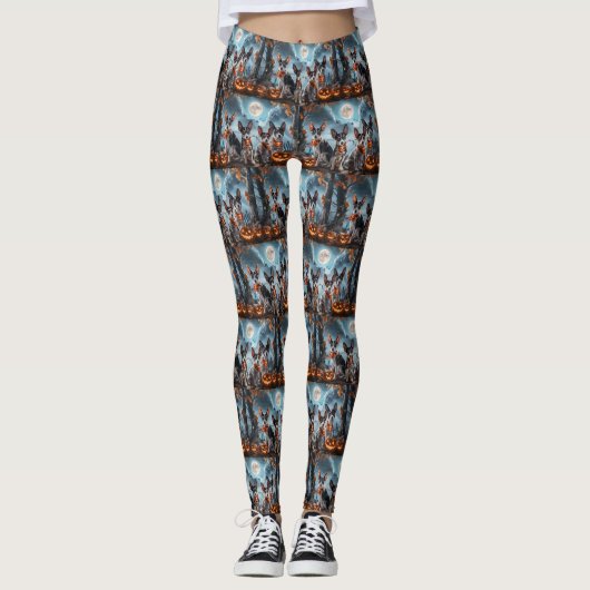 Rat Terrier Halloween griezelig Leggings (Voorkant)