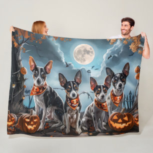 Rat Terrier Halloween Spoken  Fleece Deken
