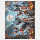 Rat Terrier Halloween Spoken Fleece Deken (Voorkant)