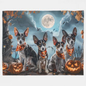 Rat Terrier Halloween Spoken Fleece Deken (Voorkant (Horizontaal))