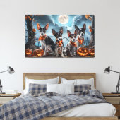 Rat Terrier Halloween Spokenig  Canvas Afdruk (Insitu (Slaapkamer))