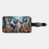 Rat Terrier Halloween Spooky Bagagelabel (Achterkant horizontaal)