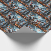 Rat Terrier Halloween Spooky  Cadeaupapier (Hoek)