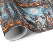 Rat Terrier Halloween Spooky  Cadeaupapier (Rol Hoek)