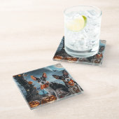 Rat Terrier Halloween Spooky Glazen Onderzetter (Schuin)