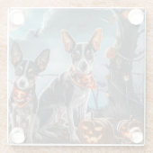 Rat Terrier Halloween Spooky Glazen Onderzetter (Achterkant)