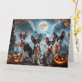 Rat Terrier Halloween Spooky Kaart (Gele Bloem)