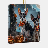 Rat Terrier Halloween Spooky Keramisch Ornament (Rechts)
