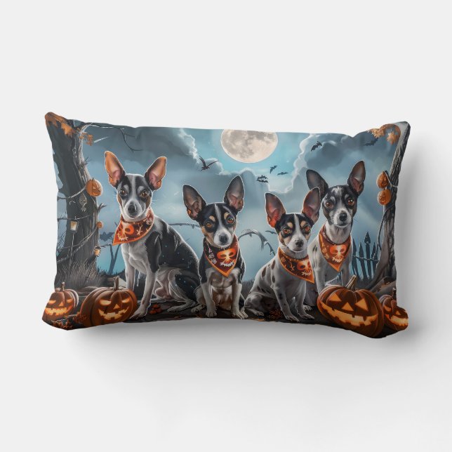 Rat Terrier Halloween Spooky Kussen (Achterkant)