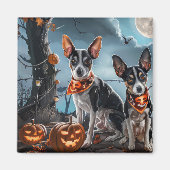 Rat Terrier Halloween Spooky Magneet (Voorkant)