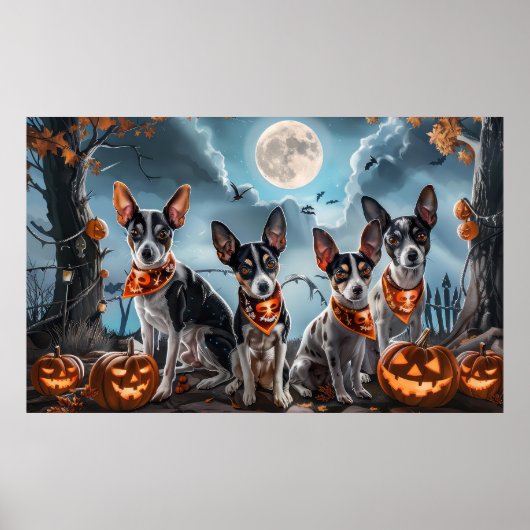Rat Terrier Halloween Spooky Poster (Voorkant)
