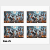 Rat Terrier Halloween Spooky Rechthoekige Sticker (Vel)