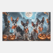 Rat Terrier Halloween Spooky Rechthoekige Sticker (Voorkant)