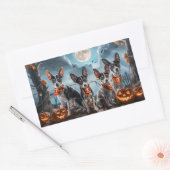 Rat Terrier Halloween Spooky Rechthoekige Sticker (Envelop)