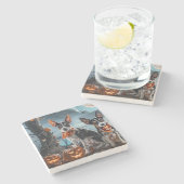 Rat Terrier Halloween Spooky Stenen Onderzetter (Zijkant)