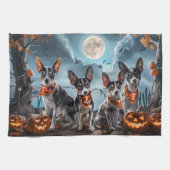 Rat Terrier Halloween Spooky Theedoek (Horizontaal)