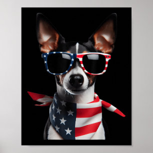 Rat Terrier hond 4 juli Amerikaanse onafhankelijkh Poster