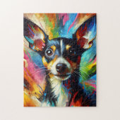 Rat Terrier Hond Acryl Print | Kleurrijk | Levendi Legpuzzel (Verticaal)