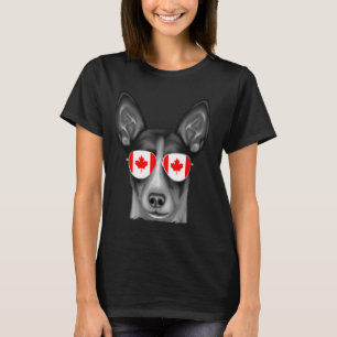Rat Terrier Hond Canada Vlag Zonnebril T-shirt