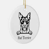 Rat Terrier hond gepersonaliseerde huisdier orname Keramisch Ornament (Rechts)