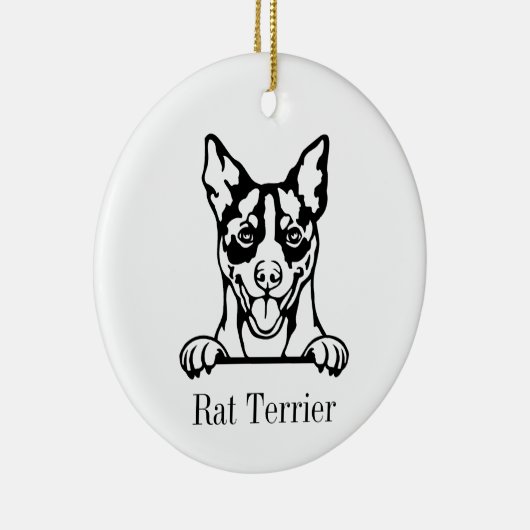 Rat Terrier hond gepersonaliseerde huisdier orname Keramisch Ornament (Rechts)